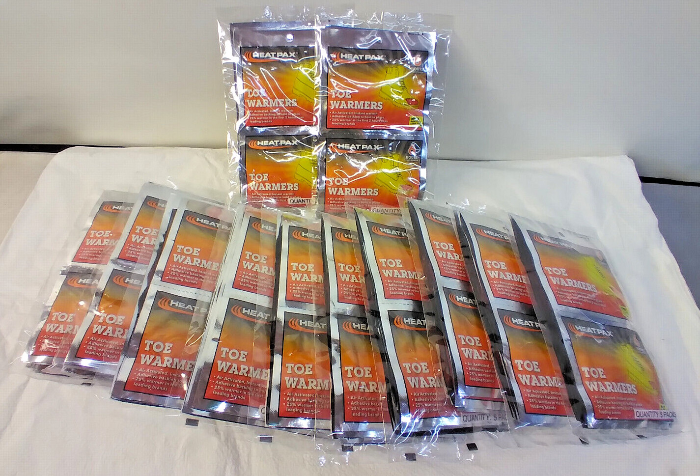 HEAT PAX Toe Warmers ~ Lot of 12 Packs,  5 Warmers Per Pack, 60 Total, Expired