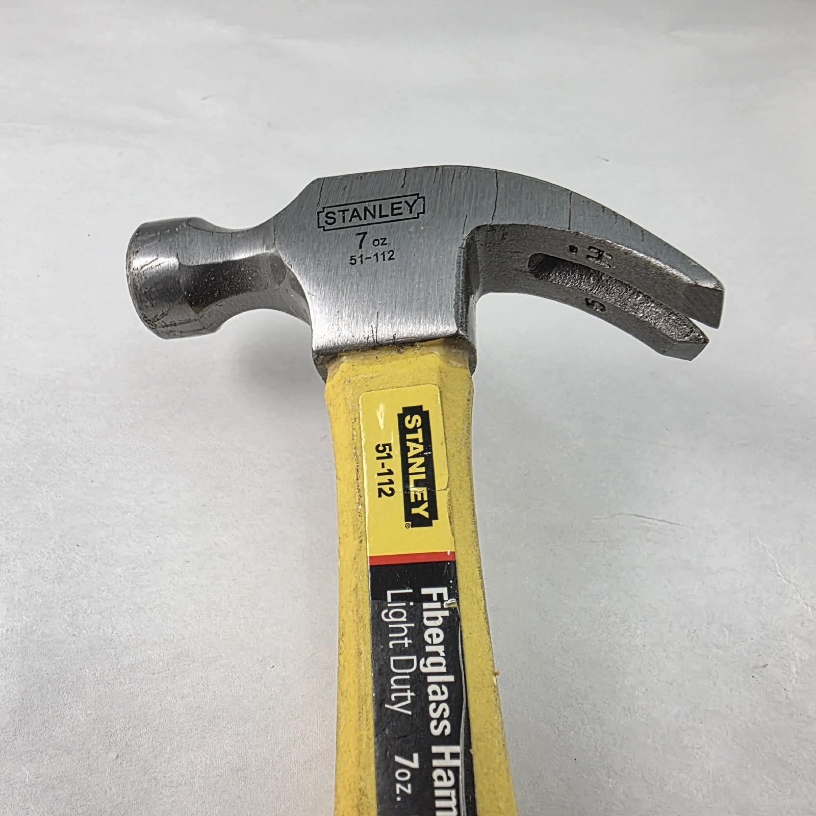 Stanley 51-112 Fiberglass Claw Hammer 7 oz Light Duty Rubber Grip