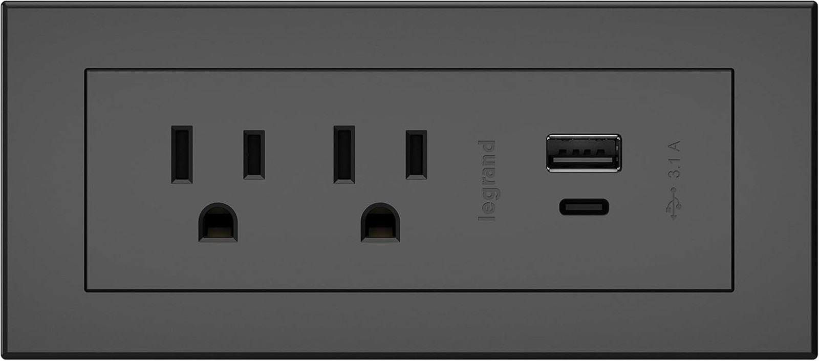 Legrand  RDZCBK10 Radiant Furniture Power Center with USB, Recessed Power Strip,