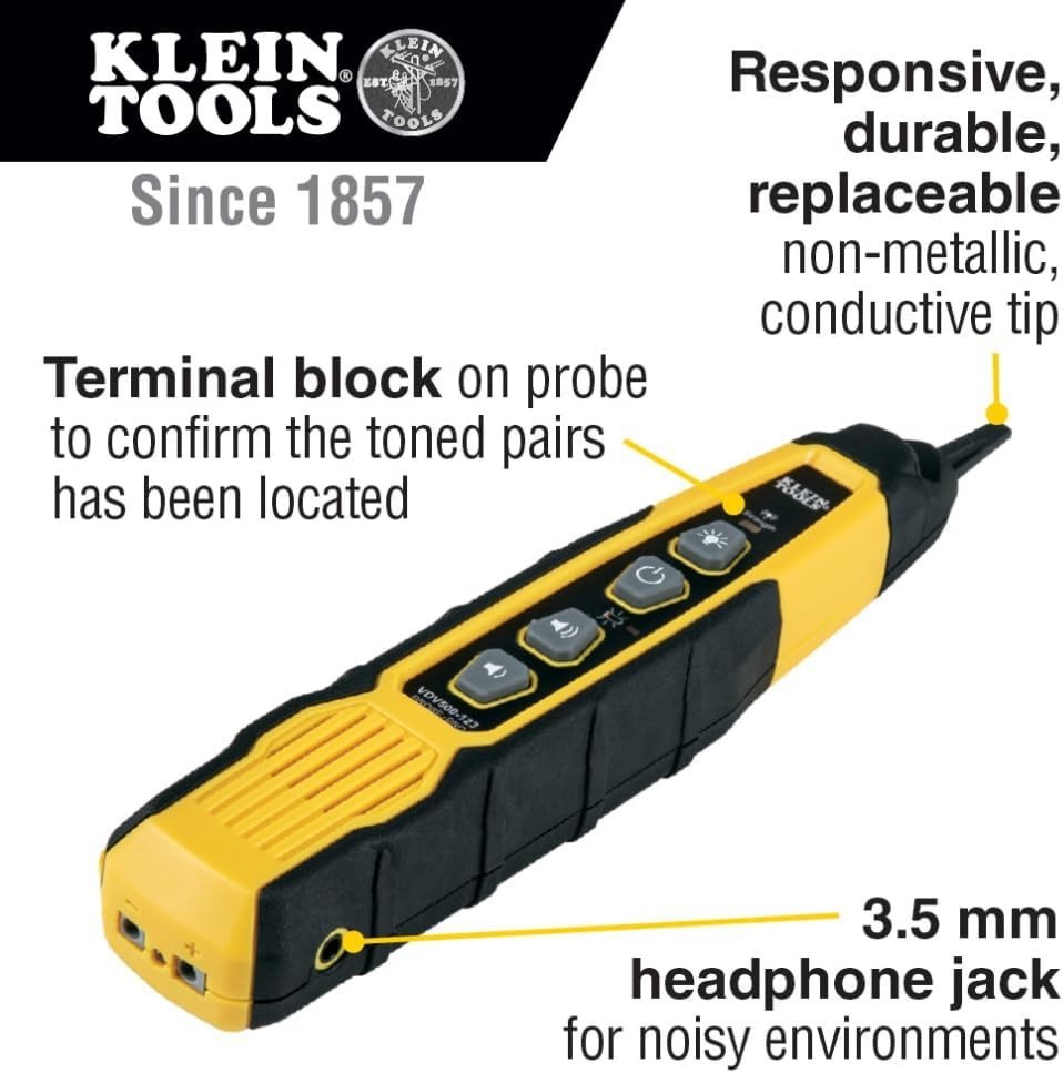 Klein Tools VDV500-820 Tone and Probe Pro Wire Tracing Kit custom pouch include