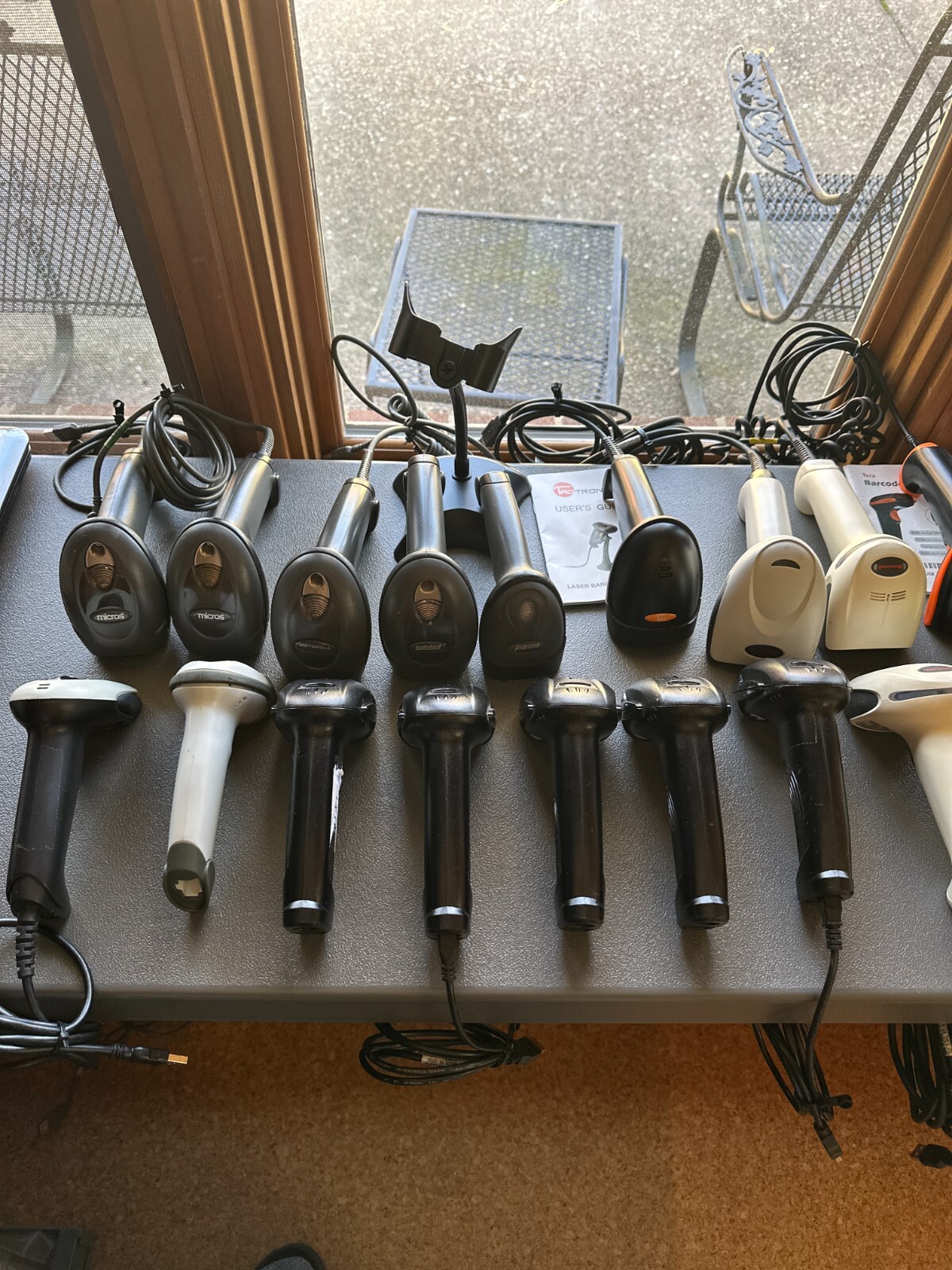 Multi Brand Barcode Scanners with Several Cables (Lot of 18) Used Good Condition
