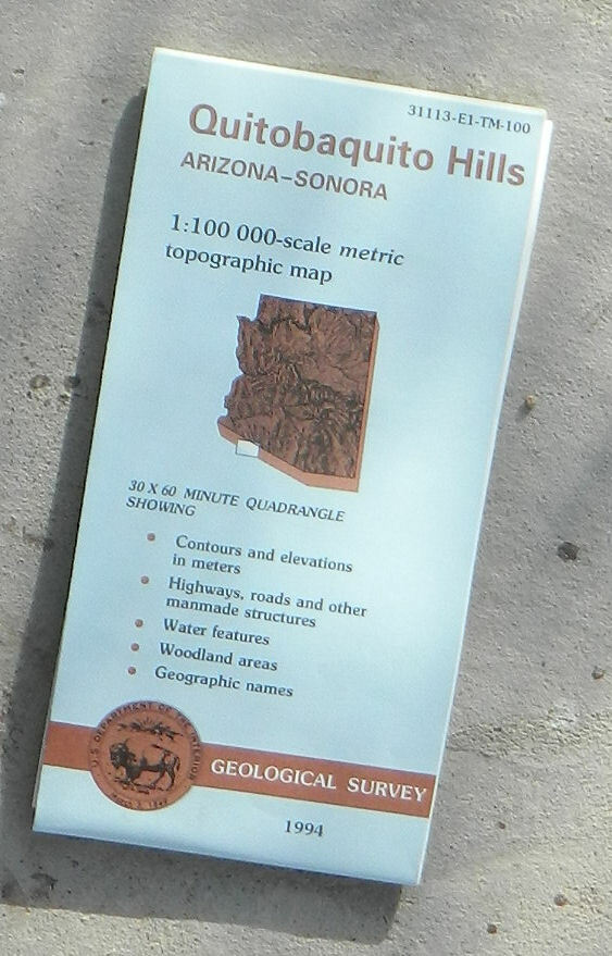 USGS, Quitobaquito Hills, AZ 1:100K metric topographic series (1994, folded map)