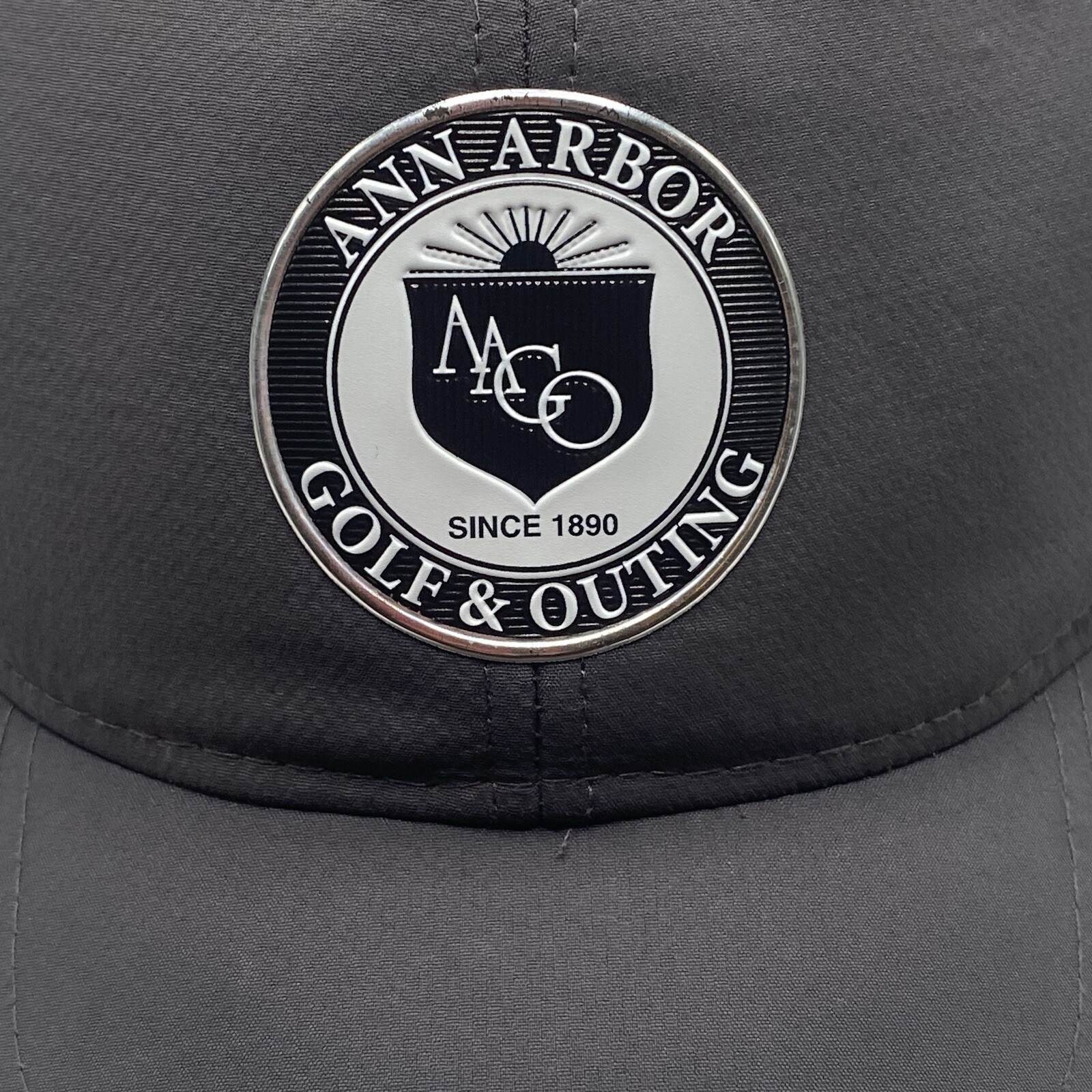 Ann Arbor Golf & Outing Hat Adjustable Golf Hat Strapback Gray Drifit Cleaned