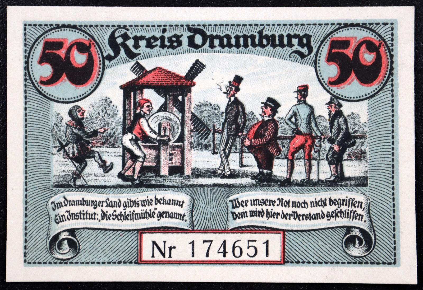 DRAMBURG / DRAWSKO POMORSKIE 1920 XX-RARE "Sanding Mill" German Notgeld Poland