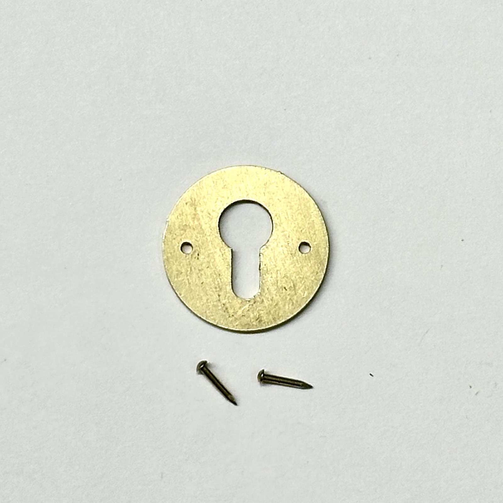 Lock Escutcheon "Skeleton Key" Style Keyhole Solid Brass Satin Finish