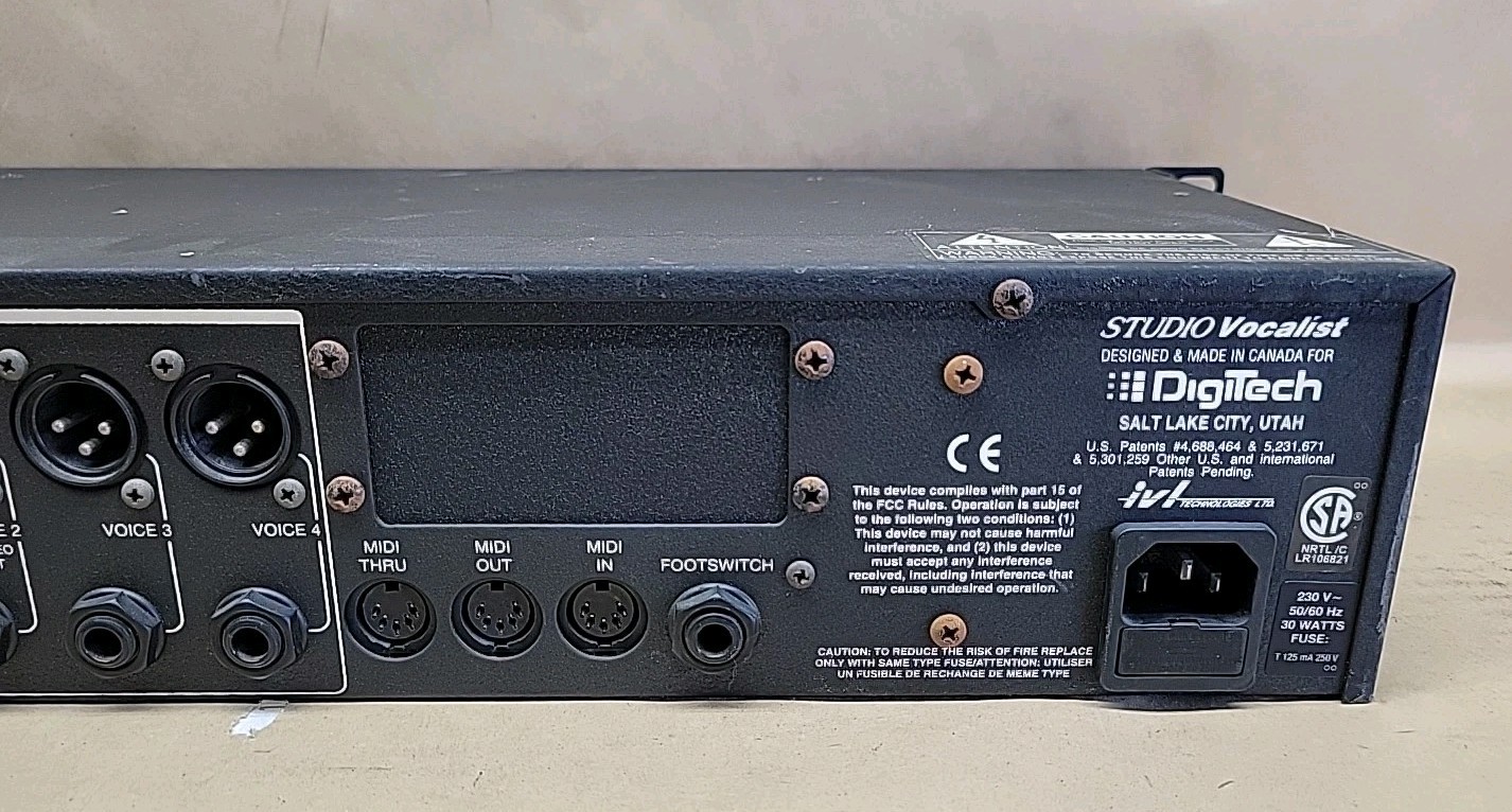 DigiTech Studio Vocalist Vocal Harmonizer Rack Mount Effect Processor POWERS ON