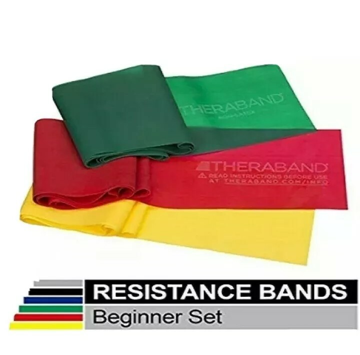 Set of 3 Theraband: Yellow Red Green: Each Band Is 6 Ft Long: Therapy Resistance