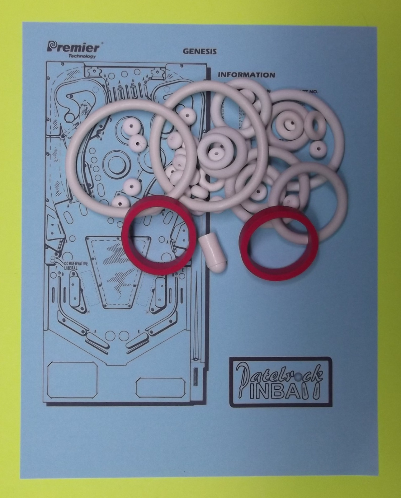 1986 Gottlieb / Premier Genesis pinball rubber ring kit