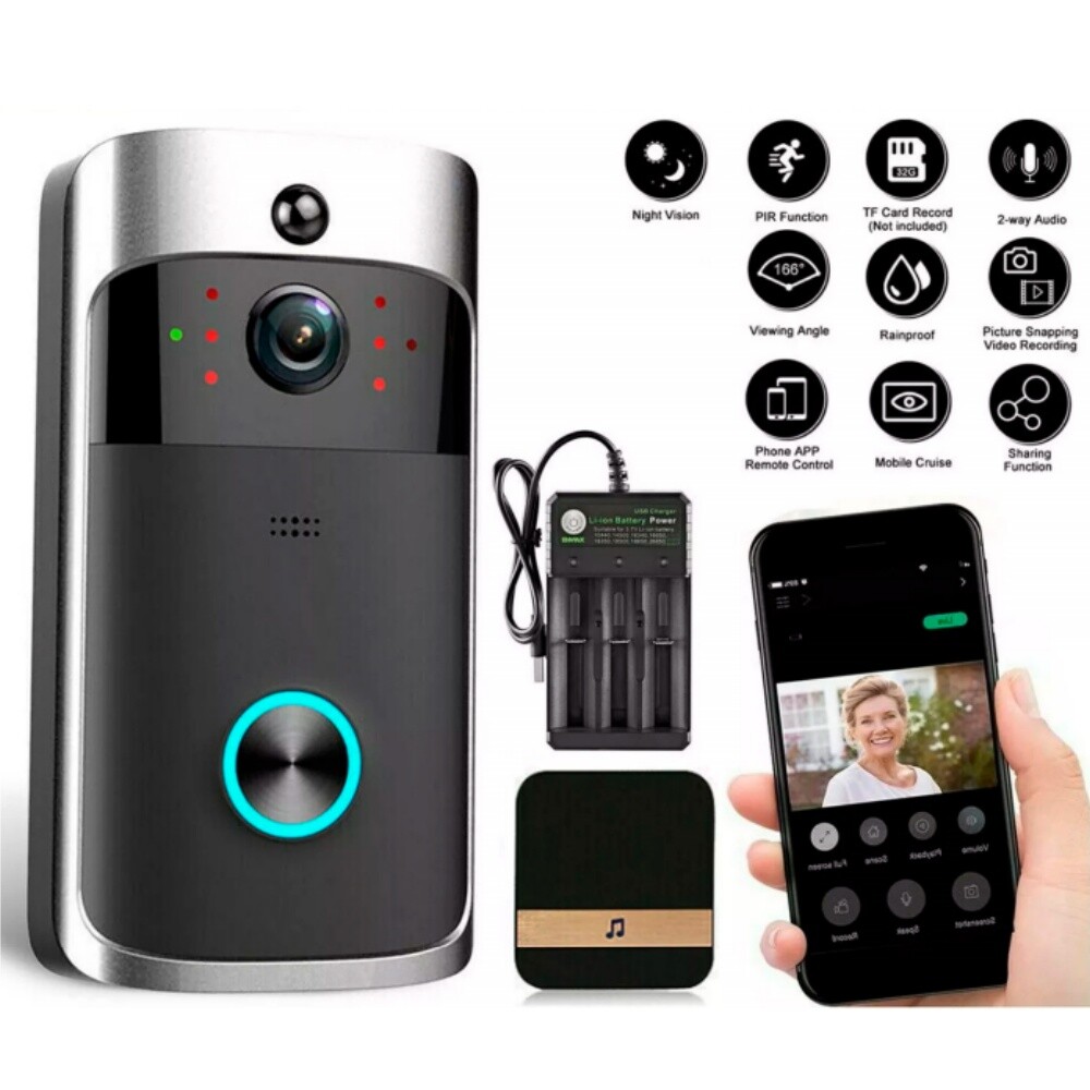 Smart Wireless WiFi Video Doorbell Phone Door Ring Intercom Security Camera Bell