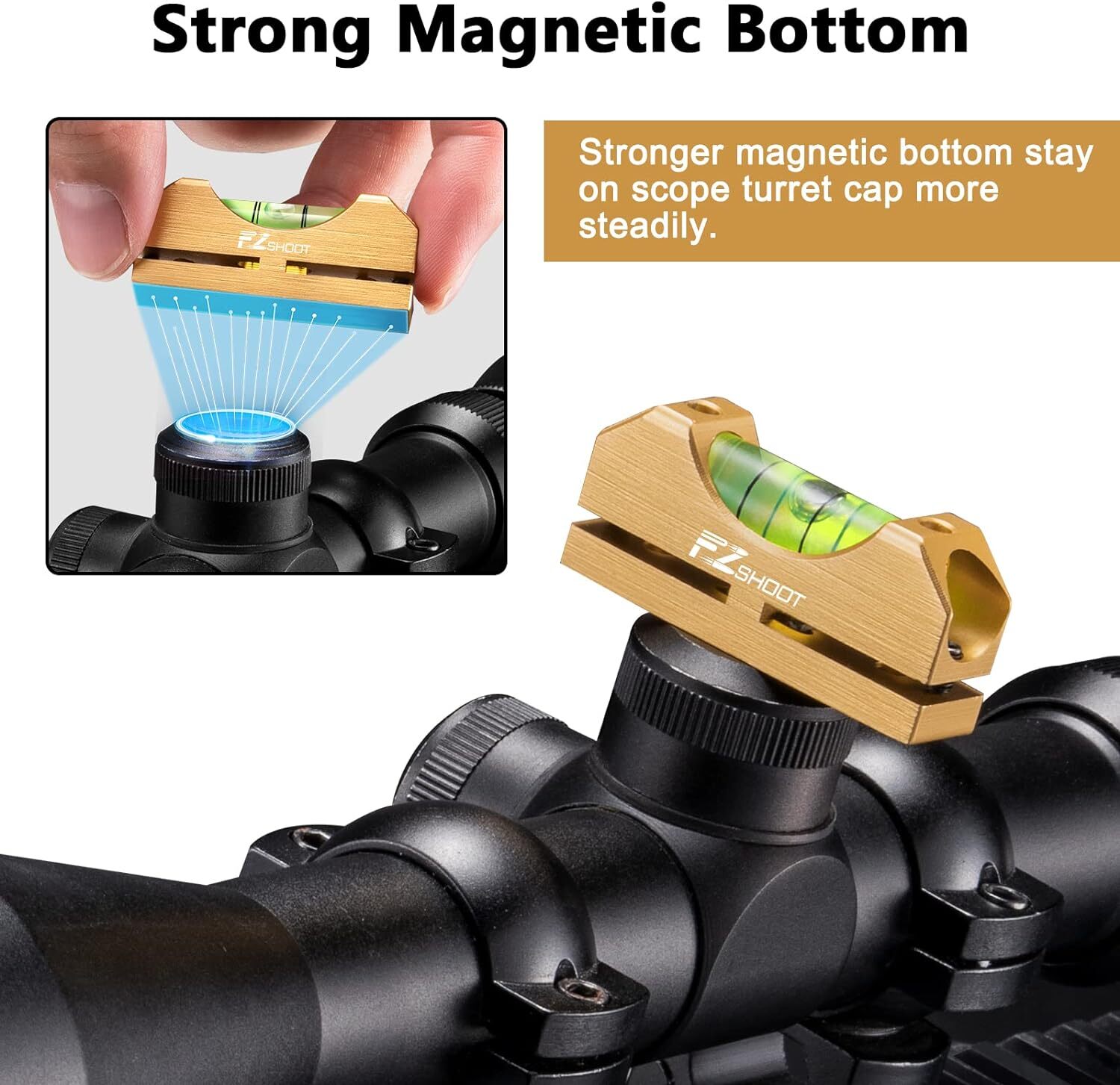 Scope Bubble Level with Magnetic Bottom + Barrel Clamp Scope Leveling Tool Combo