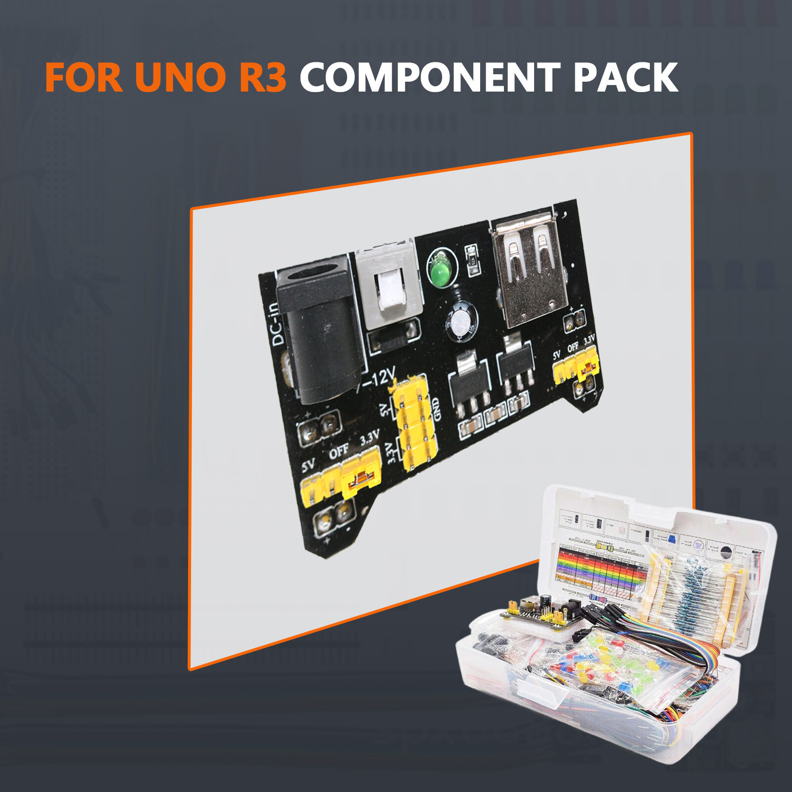 Electronics Component Basic Kit with 830 tie-points Breadboard Resist for UNO R3