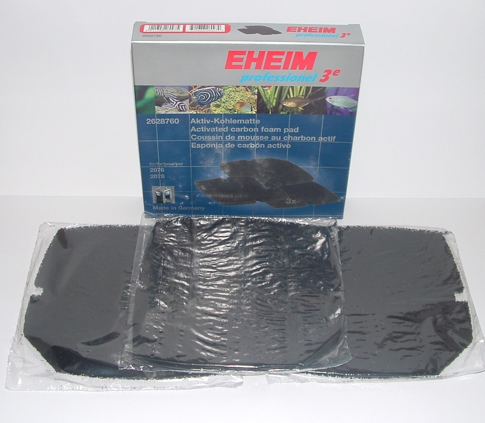 EHEIM 2628760 PROFESSIONAL 3 2076-2078 3e 450, 700 Activated carbon pads. 3 Pack