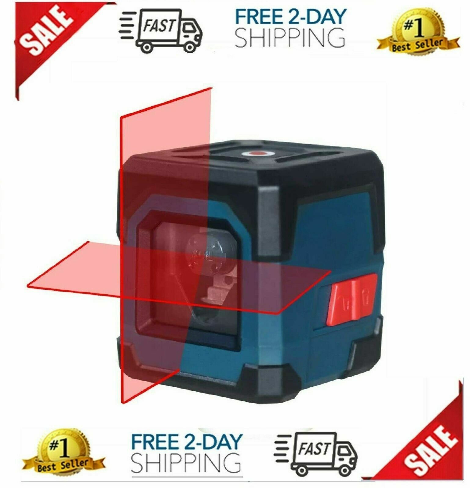 2 Líneas Laser 15 m 50 Ft Nivel Rotativo De 360 Grados Autonivelante Nivel Láser
