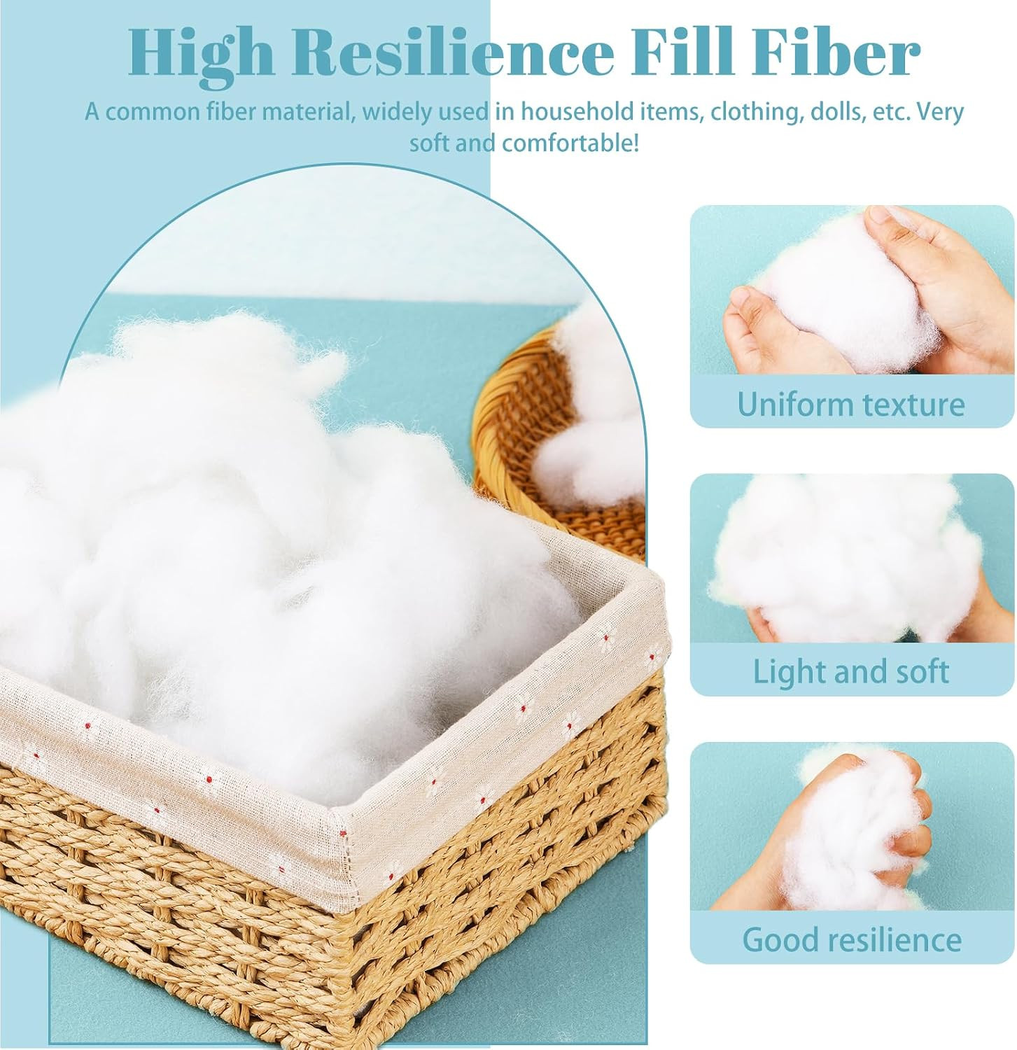 Polyfill Stuffing Pillow Stuffing Stuffing for Stuffed Animals | 3.97Lb/1800G Po