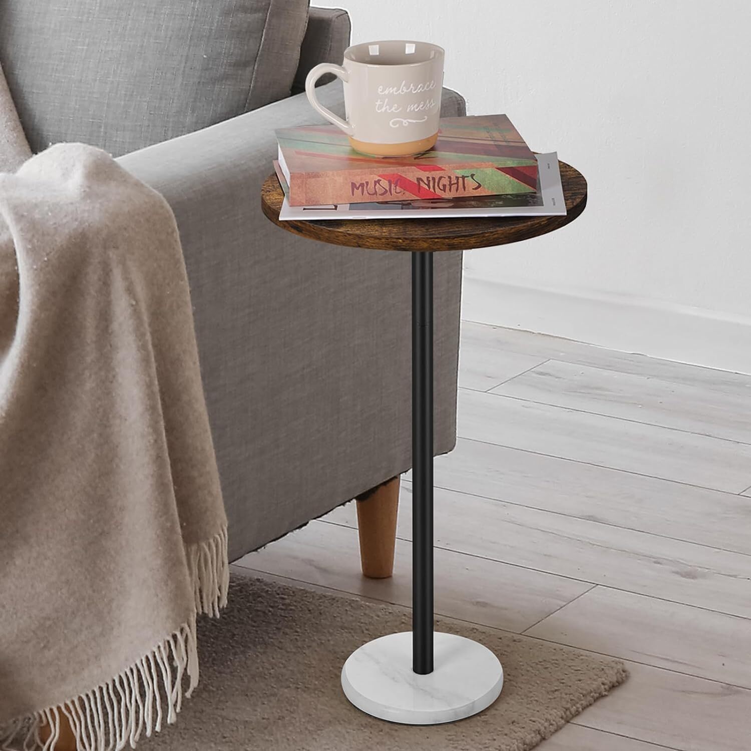 Side End Table for Small Spaces Martini Drink Side Table in Living Room Bedroom