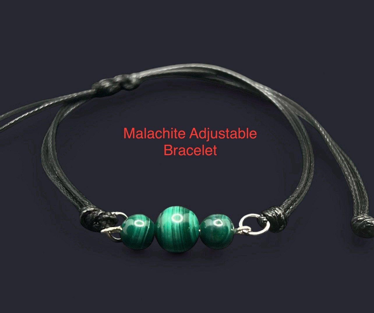 Malachite Genuine Authentic Stone Adjustable Bracelet