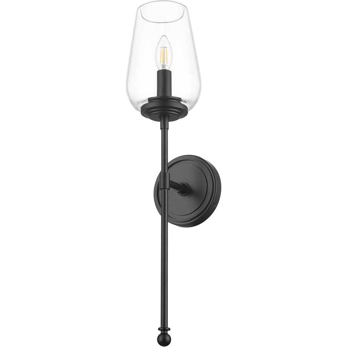 Z-Lite 2012-1S-MB Dominique Wall Sconce Wall Light in Matte Black