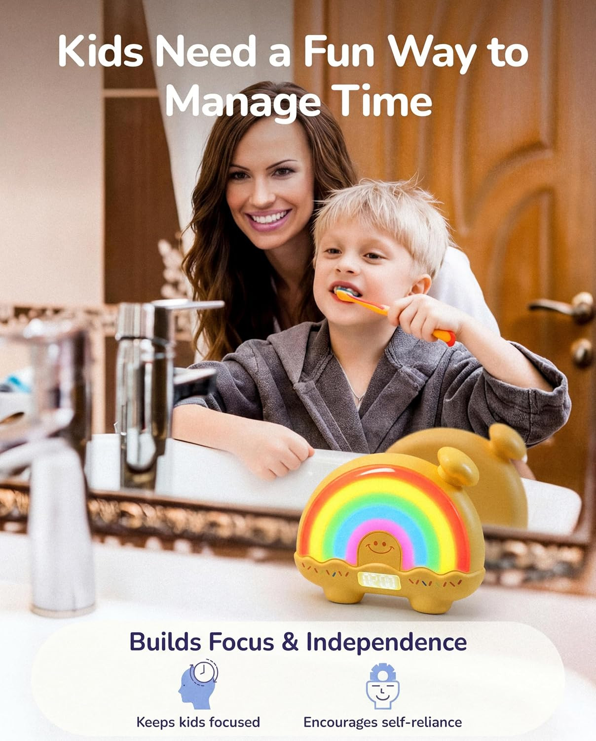 Timer Pal, Rainbow Visual Timer for Kids/Adults, 0-99 Minutes Light Timer | Rech