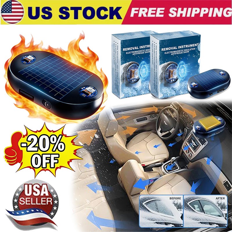 5X Hot Electromagnetic Car Snow Removal Device Upgrade Solar Drive Car Defroster