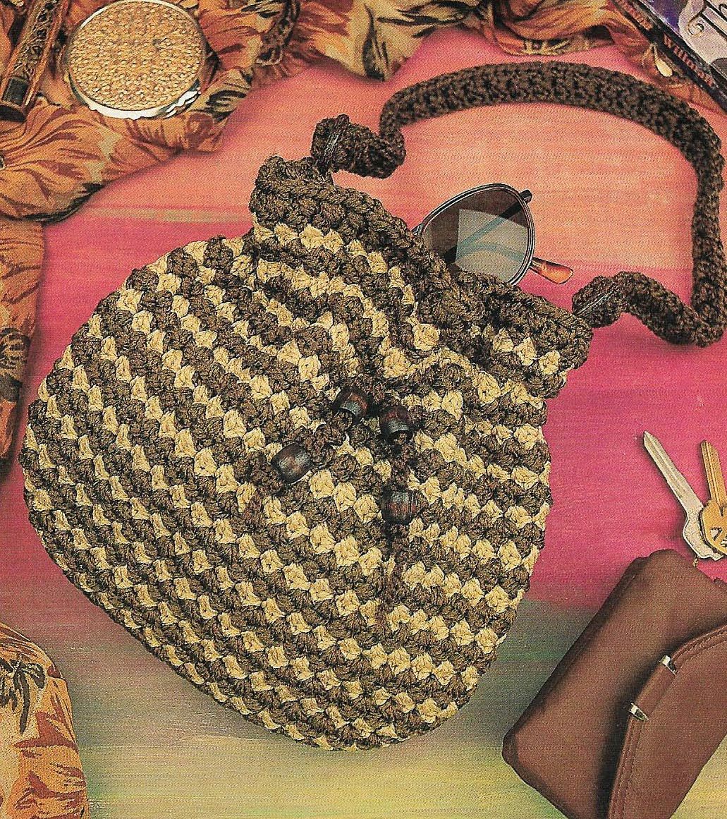 STRIPED PURSE HANDBAG DIGEST SIZE CROCHET PATTERN INSTRUCTIONS