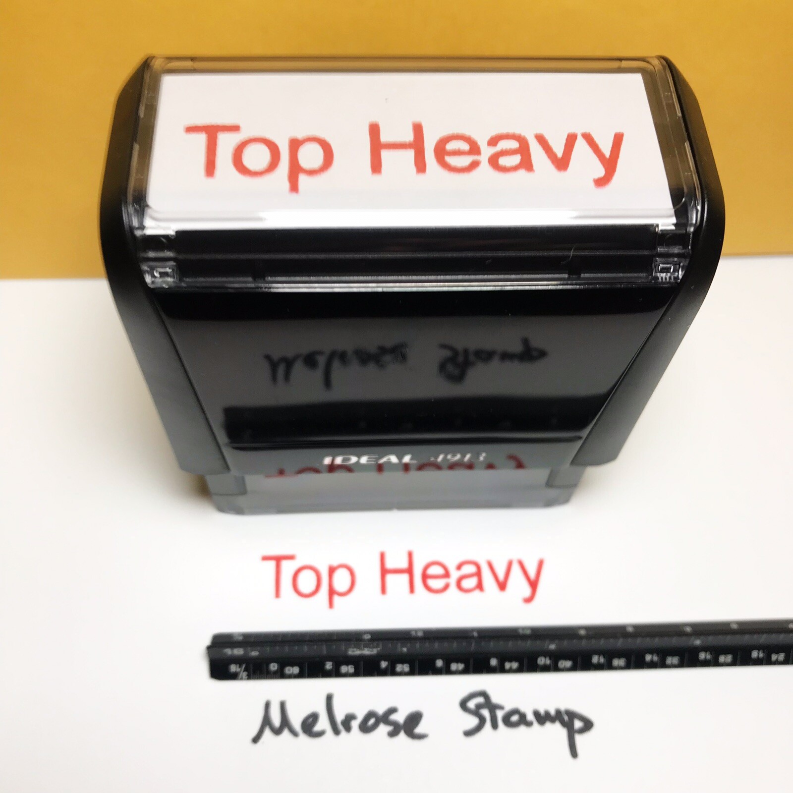 Top Heavy Rubber Stamp Red Ink Self Ink Ideal 4913