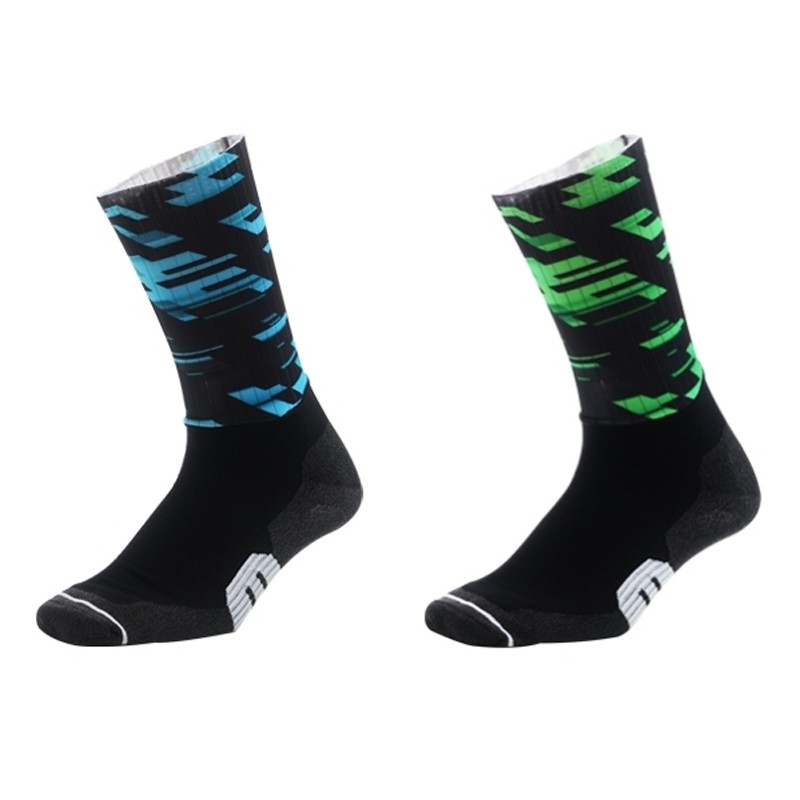 2Pairs Cycling Socks Riding Bicycle Bike Sports Ankle Socks XC MTB Green Cyan