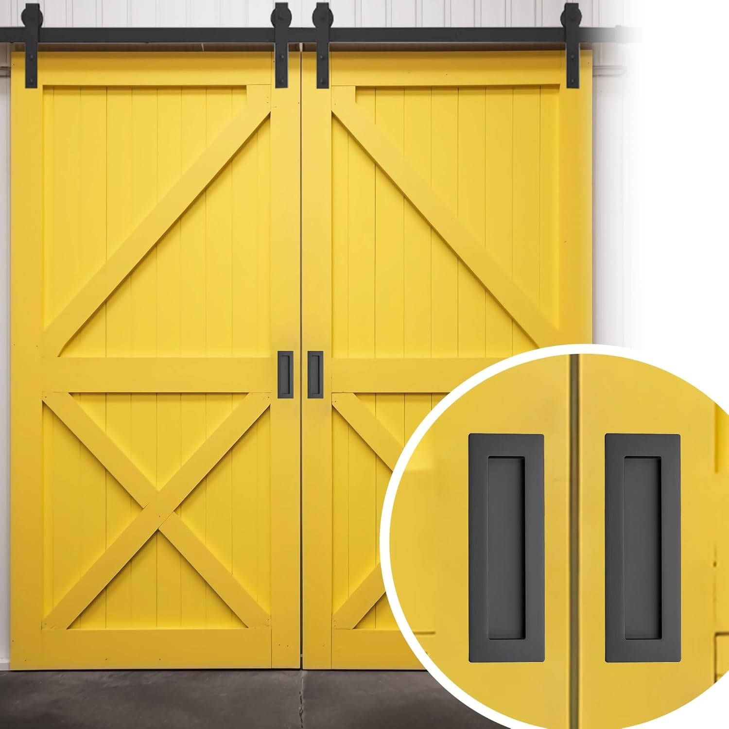 2 Pack Pocket Door Handles Sliding Closet Door Pulls 5.9" Flush Barn Door Pulls