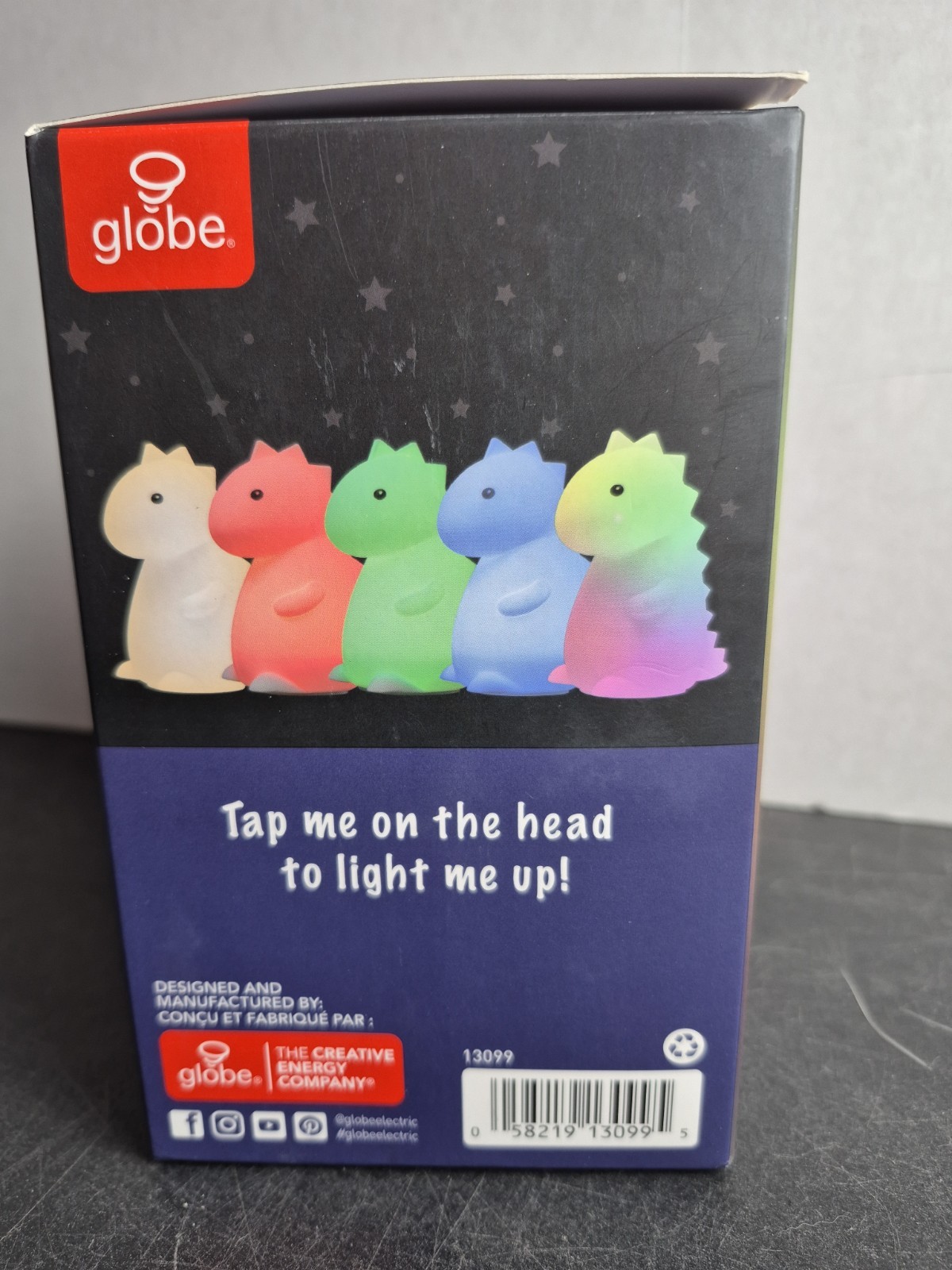 Globe 13099 Tommy Dinosaur Multi-Color Changing Integrated LED Night Light