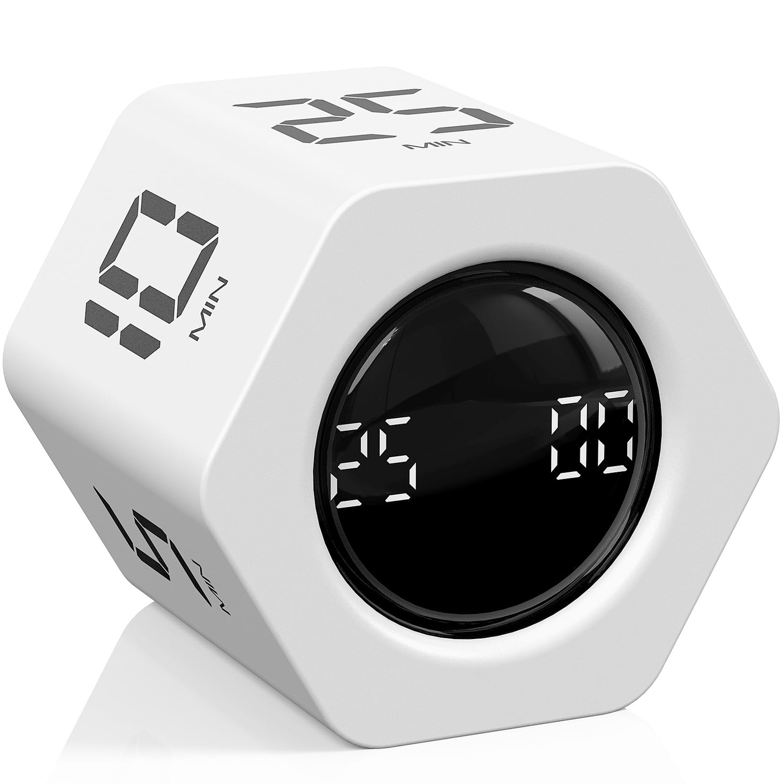 Rotating Pomodoro Timer 5, 25, 10 30,60 Mins Preset Stopwatch, Desk Flip Prod...
