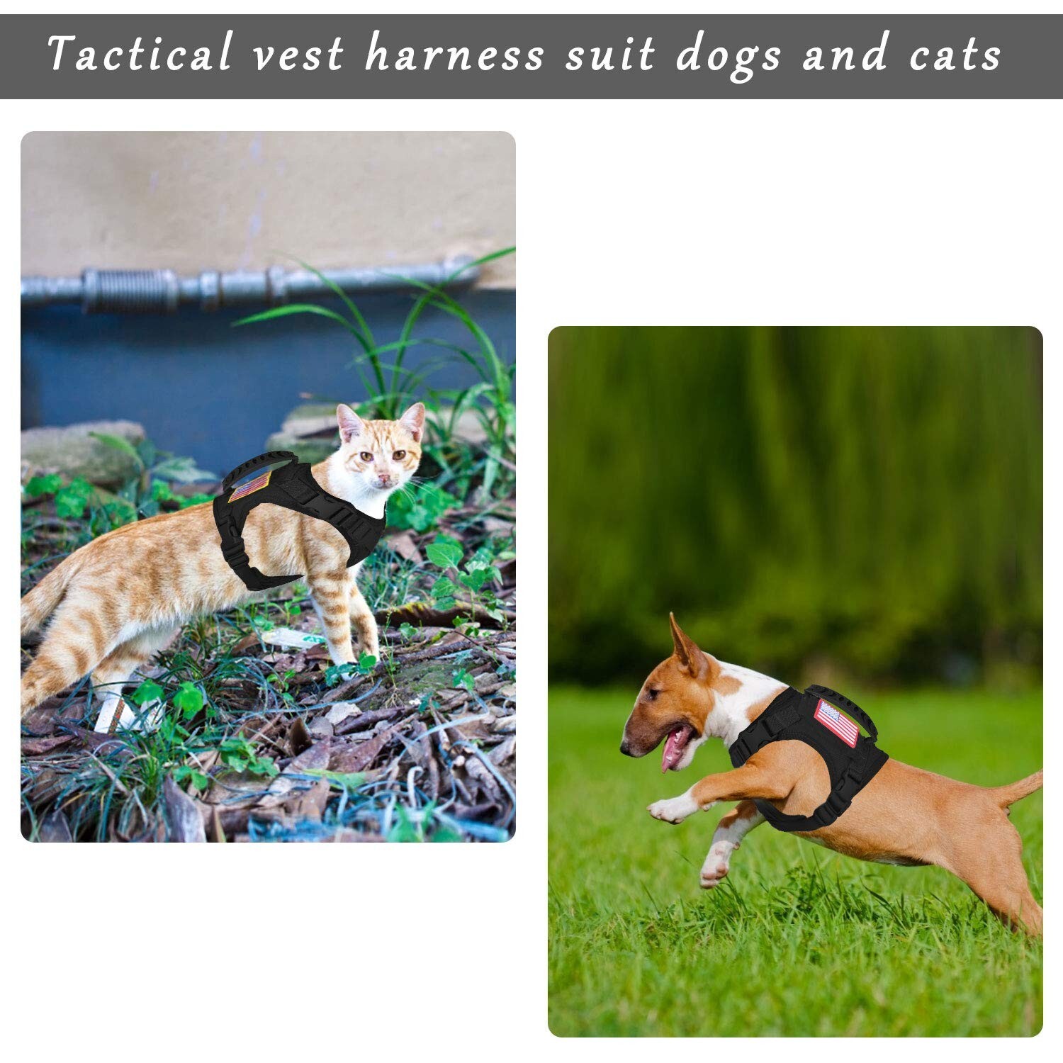 Tactical Dog Working Vest Training Harness No-Pull Adjustable Outdo... Fast Ship