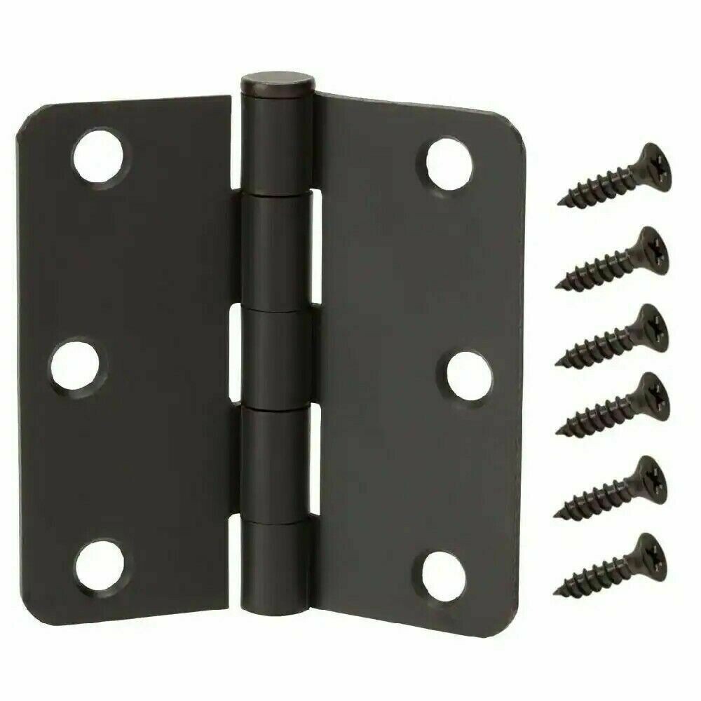 Lot of 7 - EVERBILT Door Hinges Oil Rubbed Bronze 3-1/2" 1/4" Radius 715-661