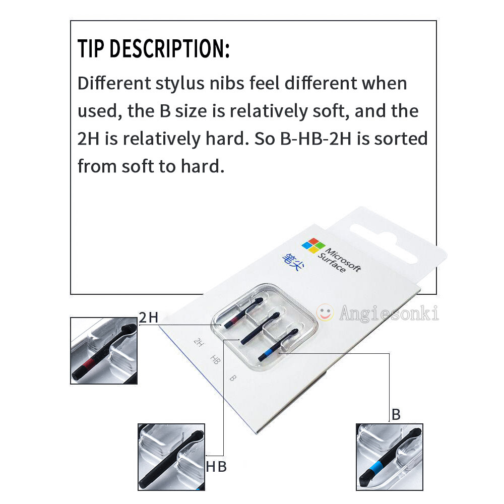 Replace 100% Genuine Microsoft Pen Tip Kit 2H HB B Surface Pro 4 5 Pen Stylus