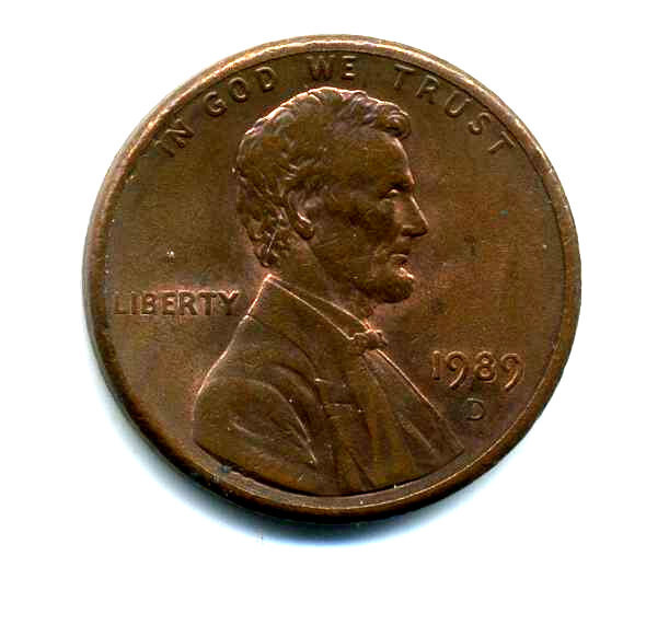 Lincoln MEMORIAL Cent 1989 D Average Circulated United States 1 Penny Coin #8101