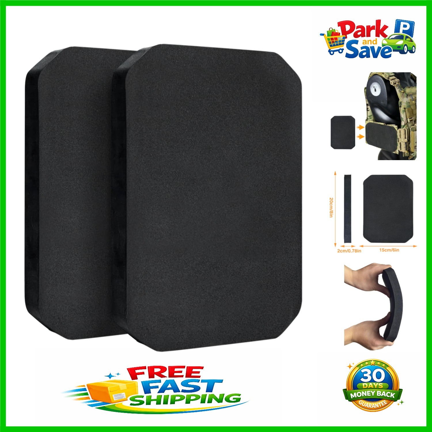 Unisex EVA Foam Airsoft and Paintball Vests - 12x10 in Durable Tactical Plates
