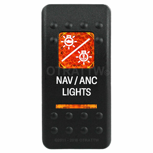 OTRATTW Carling Tech Contura II Rocker Switch, NAV/ANC LIGHTS, AMBER LENS