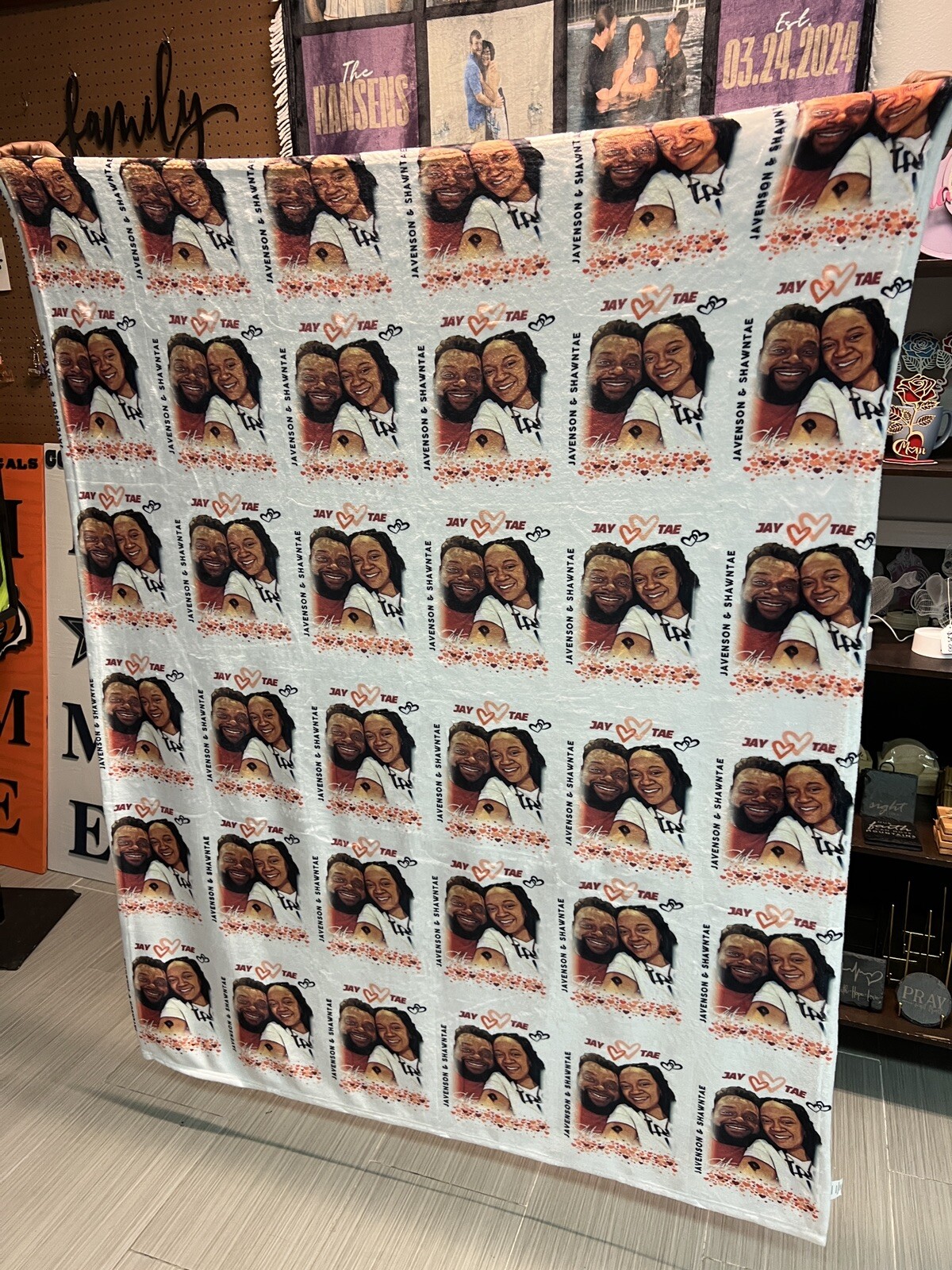 Customizable Photo Blanket For Valentines Day