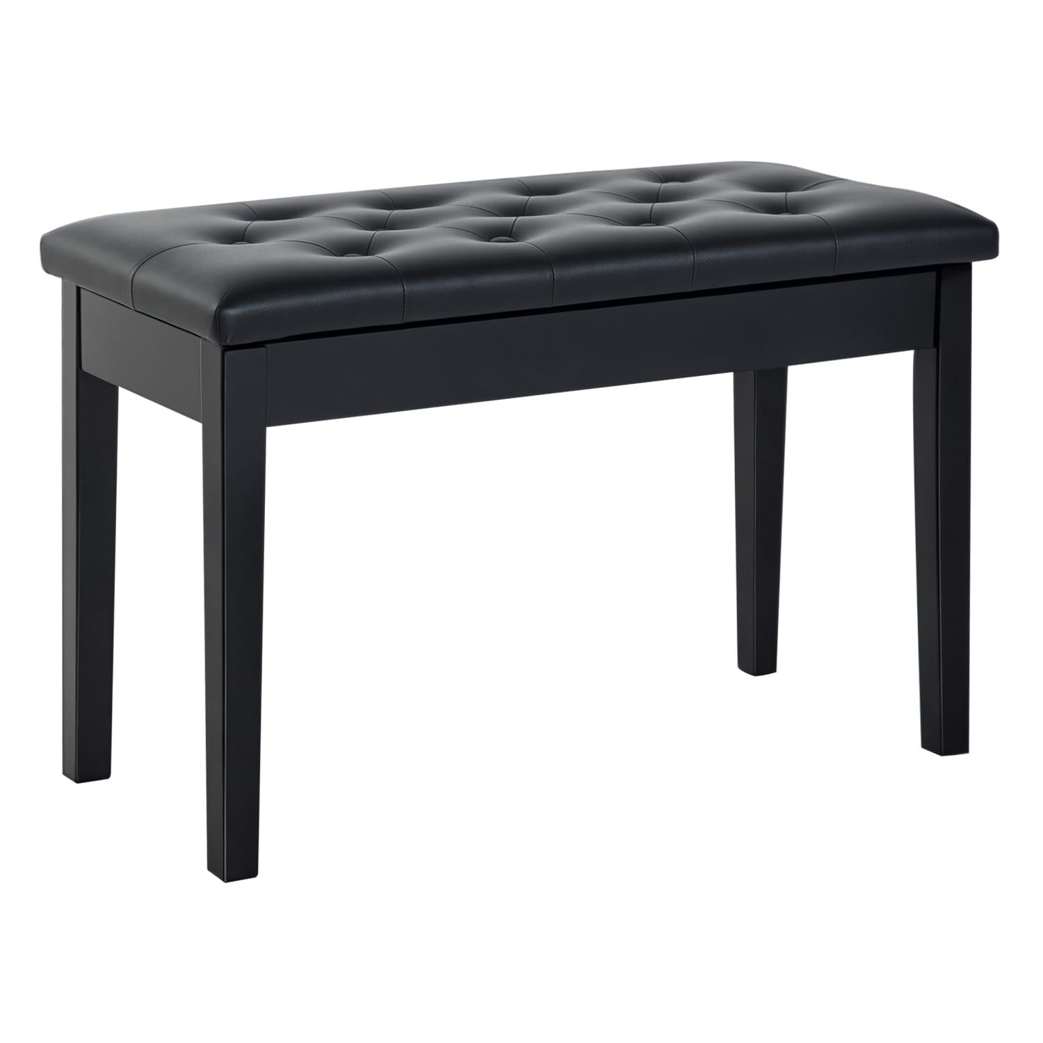 HOMCOM Piano Bench, Duet Piano Chair with Faux Leather Padded Cushion and Wooden