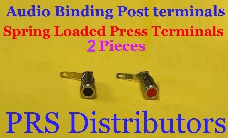 2 Pieces Speaker Audio Terminal Binding Push Spring Loaded Type , Red / Black