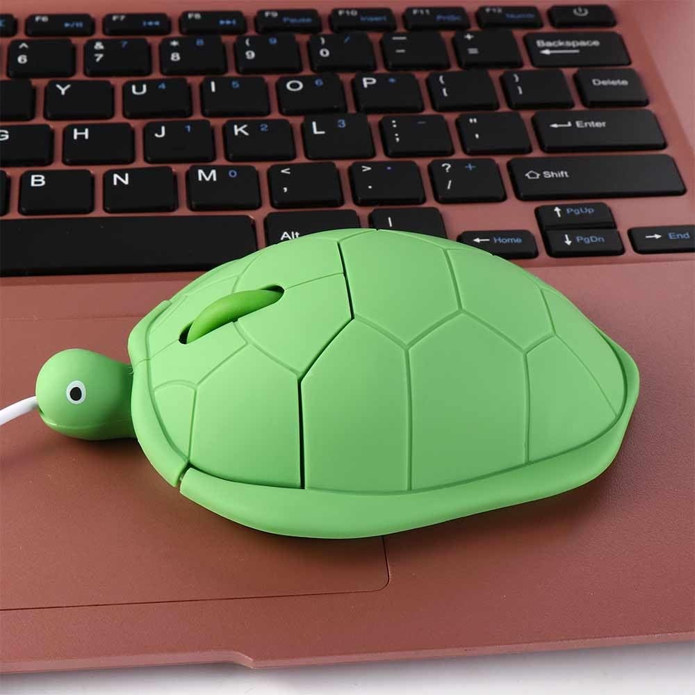 Cute Turtle Shape USB Wired Corded Mouse,1200DPI 3 Buttons USB Plug N Play Wi...