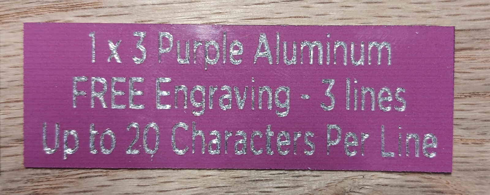 1"x3" PURPLE NAME PLATE ART-TROPHIES-GIFT-TAXIDERMY-FLAG CASE FREE ENGRAVED