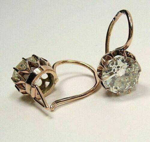 2.25Ct Art Deco Style Lab Created Diamond Drop Dangle 14k Rose Gold FN Earrings