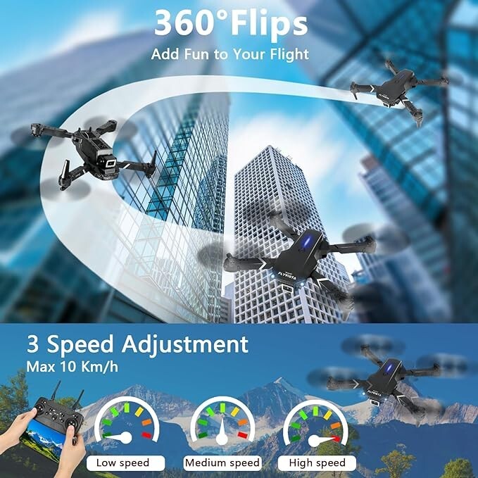 Mini Drone with Camera HD 1080P Foldable Quadcopter -Black