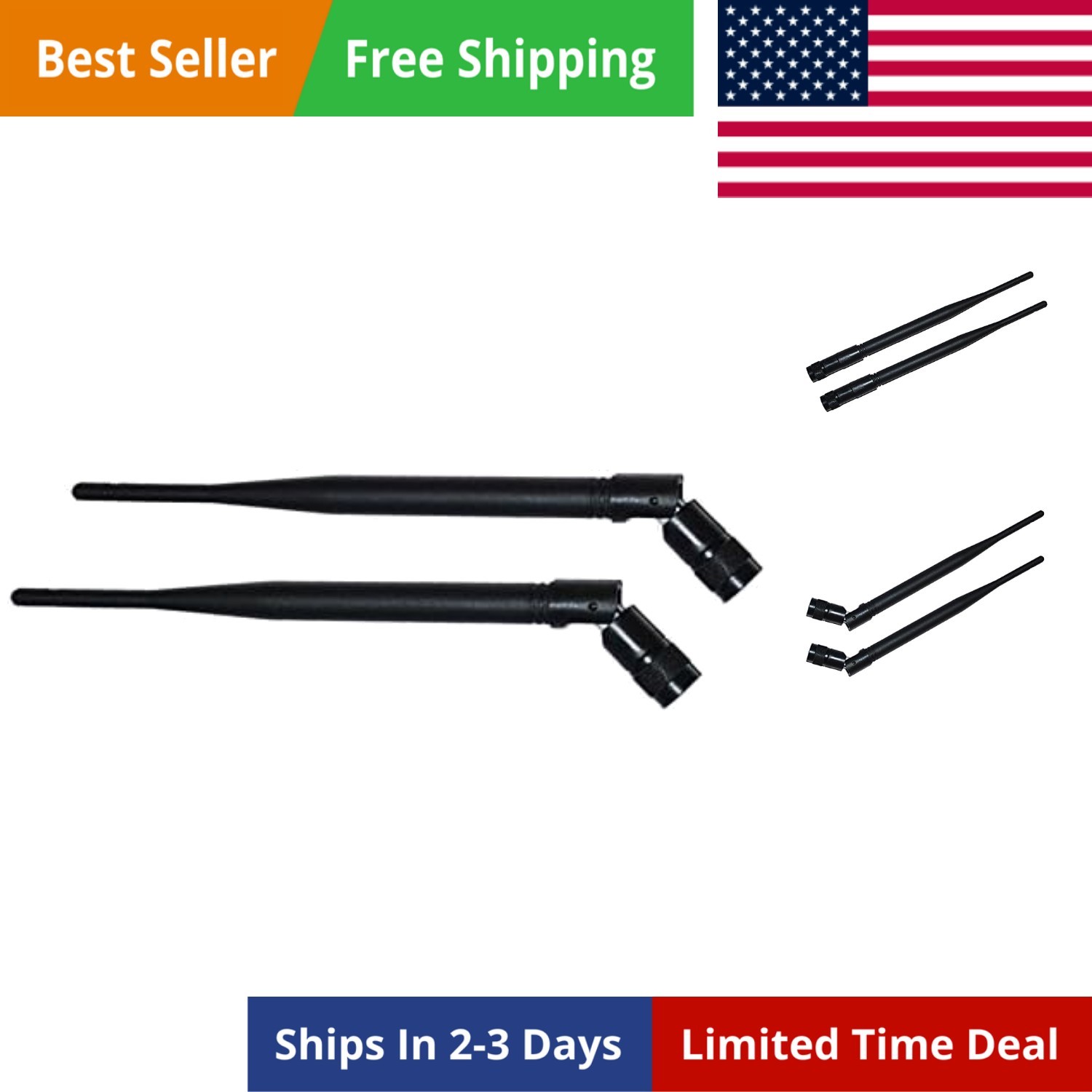 Pair of TNC/SMA Antennas for VocoPro Wireless Microphone UHF-5800/5805/5900/8800