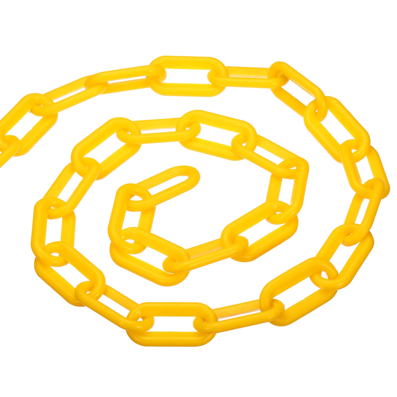 0.3" Dia 5Ft Length Plastic Chain Barrier Safety Link Chain Stanchion, Yellow