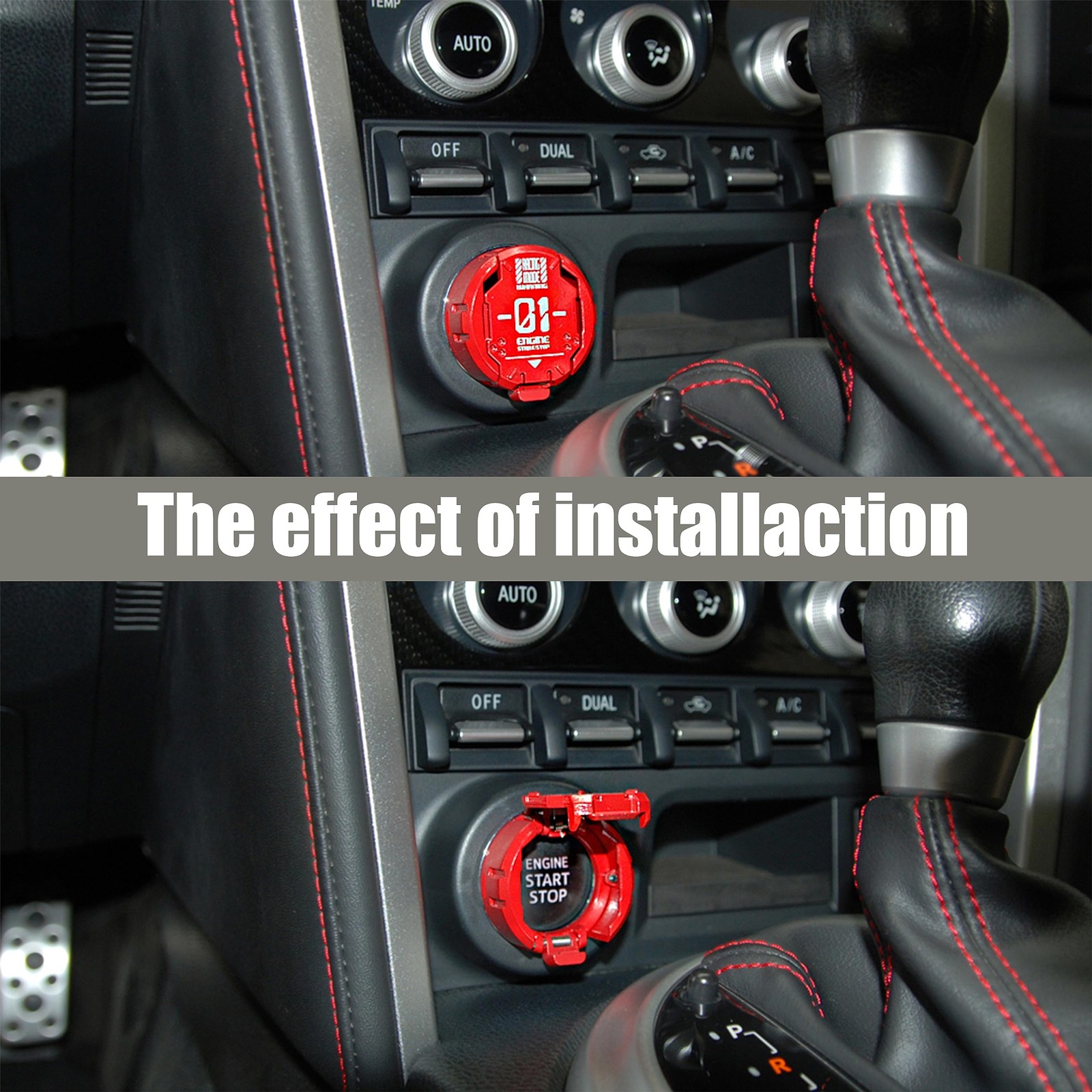 Erarise Metal Mecha Push Start Button Cover Car Engine Start Stop Button Cover