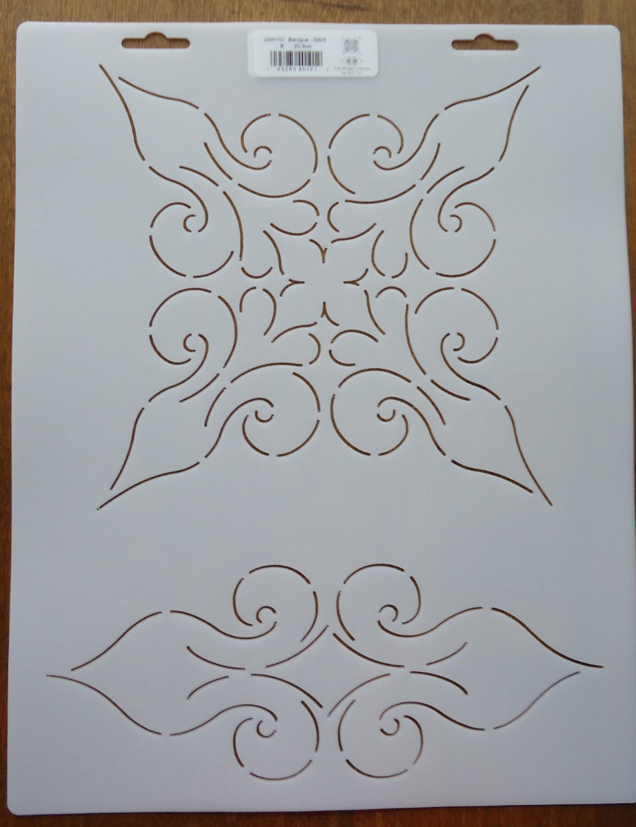Stencil Quilting Baroque Double Wedding Ring 8" 20.3cm QC UNH101 quilt template