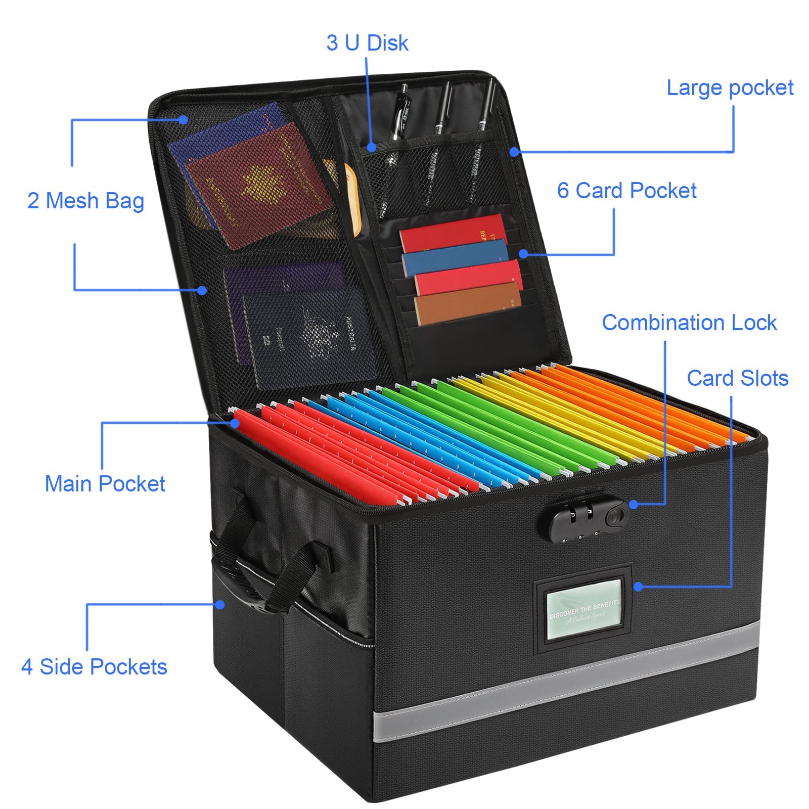File Organizer, Fireproof File Box with Lids, Important Document Organizer Bo
