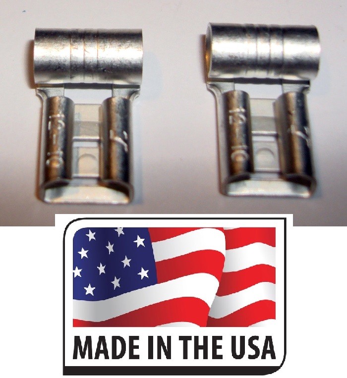 (50) 12-10 Non-Insulated Female Flag Terminal Quick Disconnect 1/4" MADE IN USA