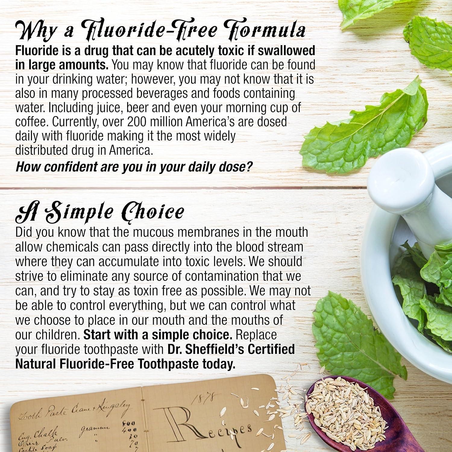 Dr. Sheffieldâs Certified Natural Toothpaste (wintergreen) - Great Tasting, Fl