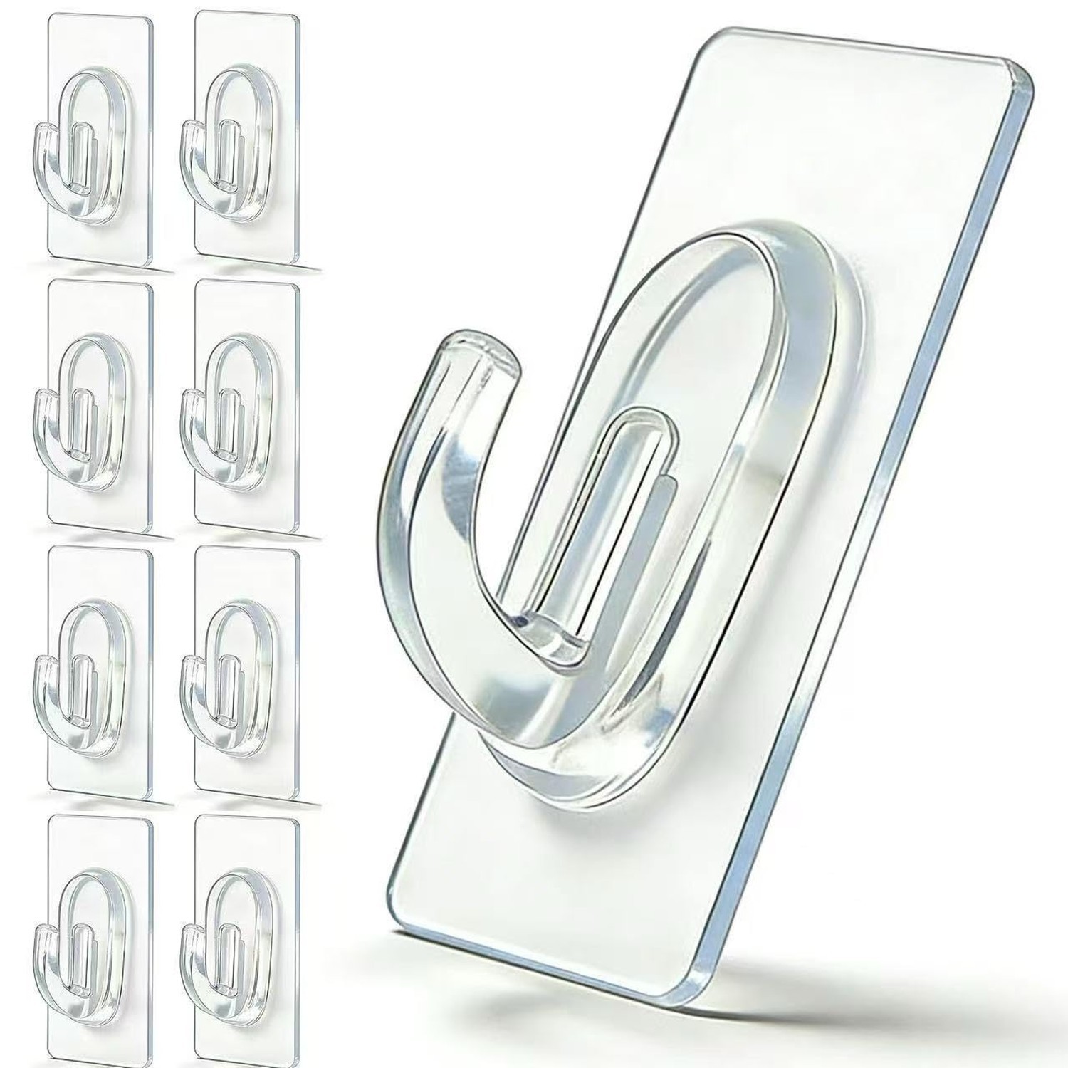 36 Pack Small Adhesive Hooks, Clear Mini Adhesive Wall Hooks, Damage Free Uti...